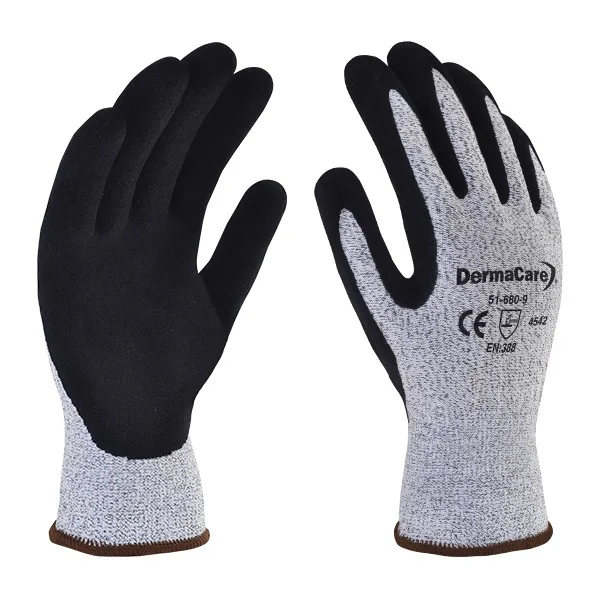 GUANTE ANTICORTE CON NITRILO MICROPOROSO DERMACARE