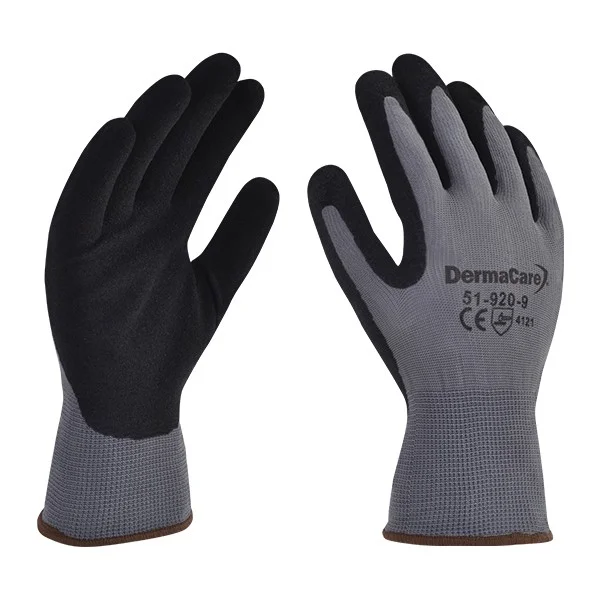 GUANTE POLIESTER GRIS REC NITRILO NEGRO