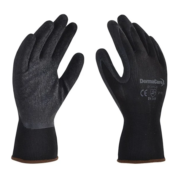 GUANTE NEGRO POLIESTER  REC LATEX