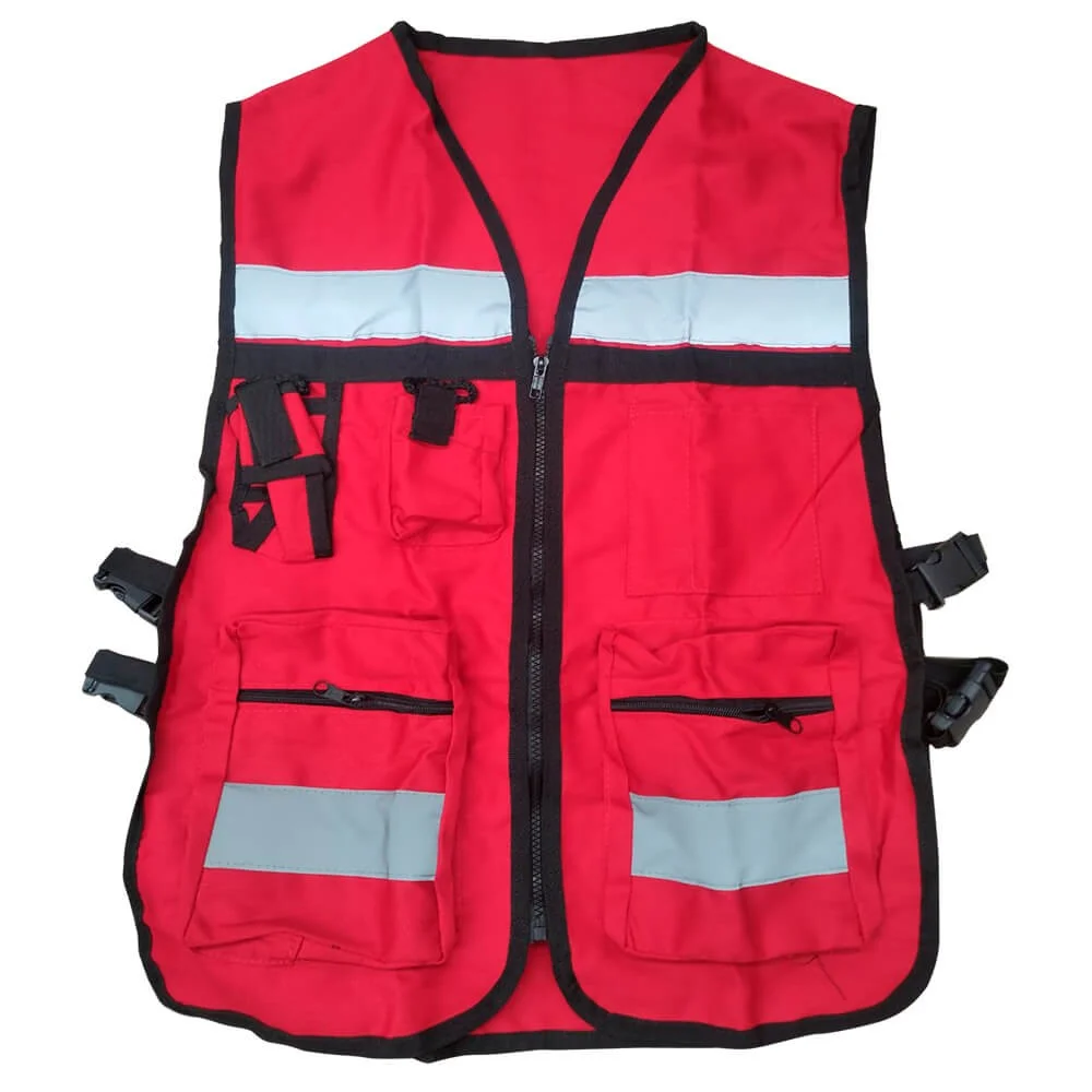 CHALECO BRIGADISTA ROJO REFLEJANTE CON