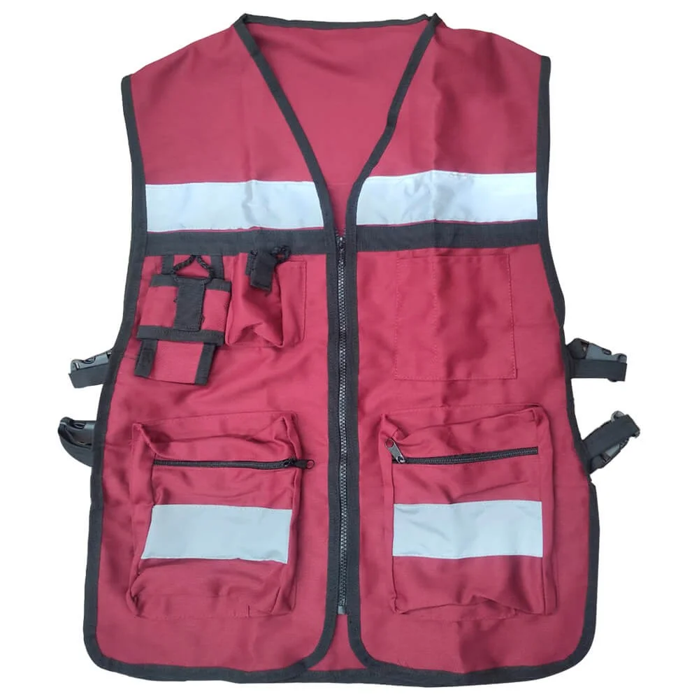 CHALECO BRIGADISTA VINO REFLEJANTE
